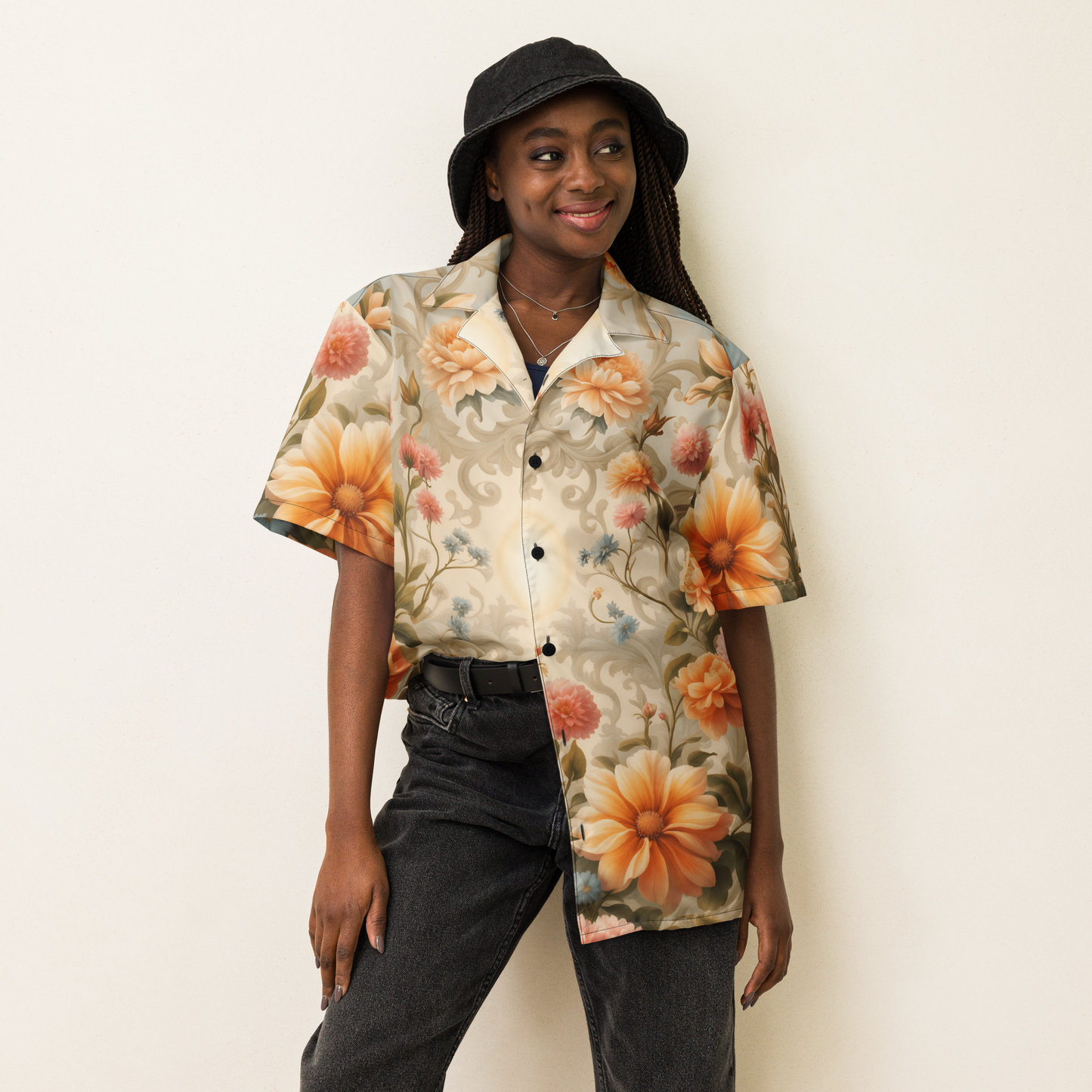 Flower Power, Unisex button shirt