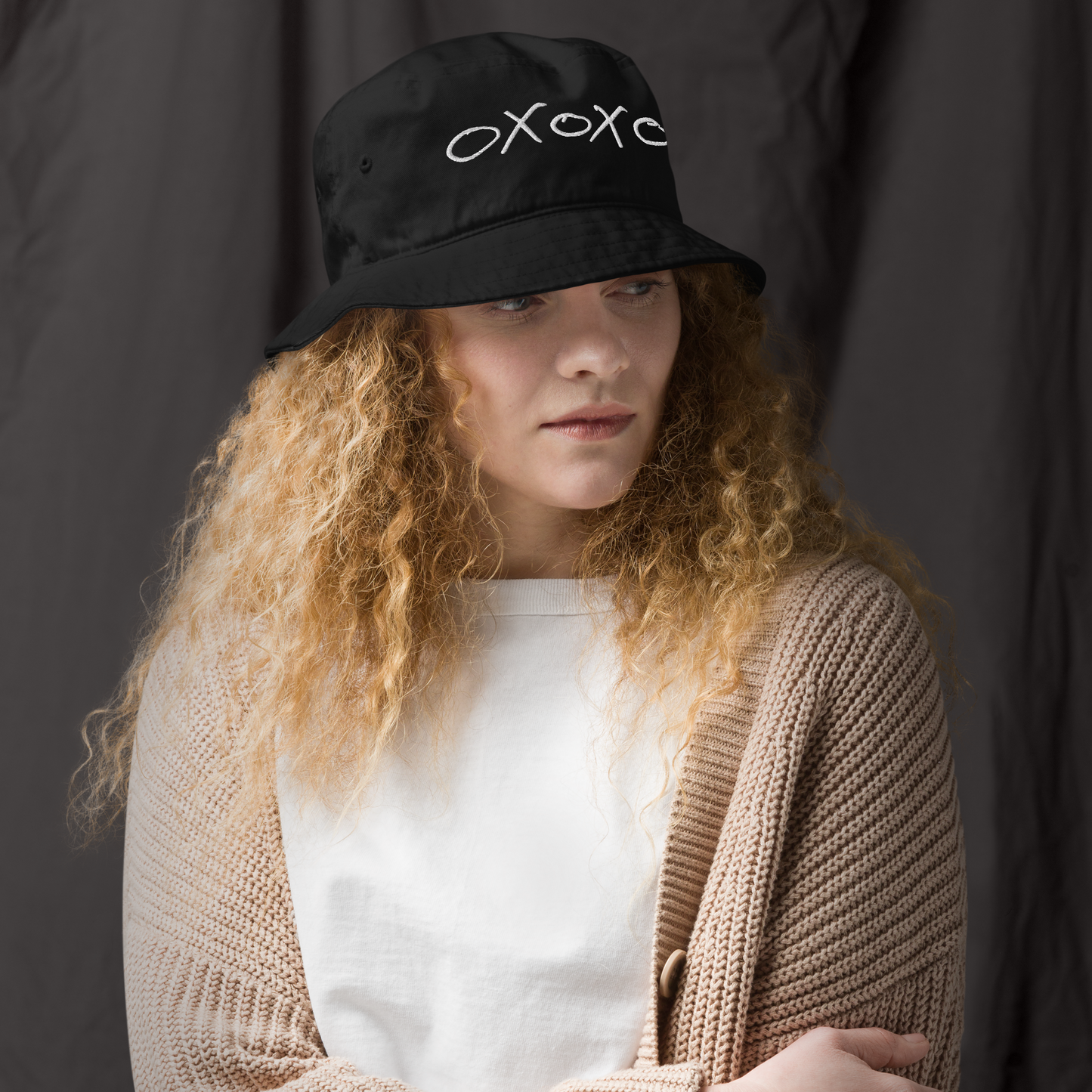 OXOXO Black/White, Organic bucket hat