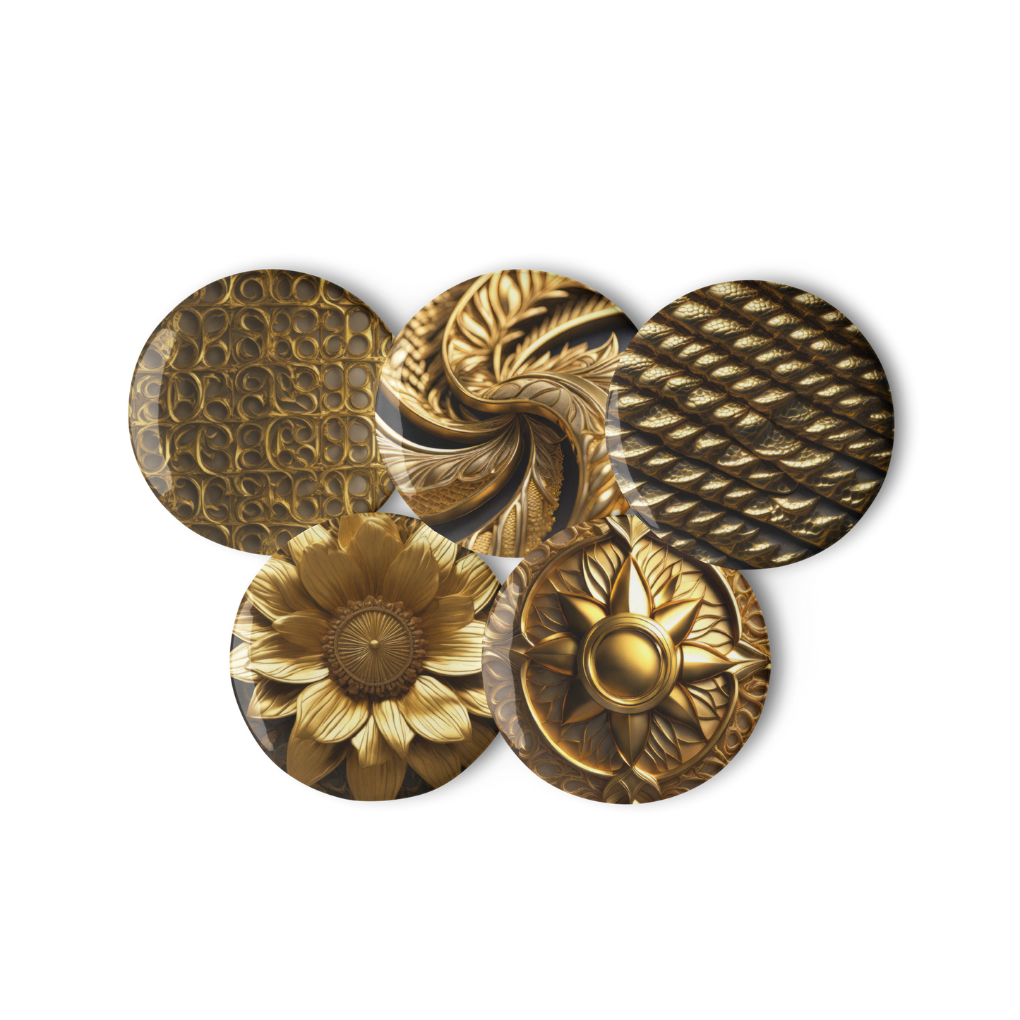 Rennweg Golden Set of pin buttons