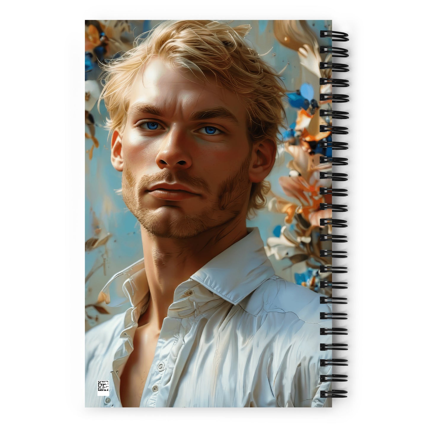 Jeffrey on Flowery  Oil Painting, Spiral notebook