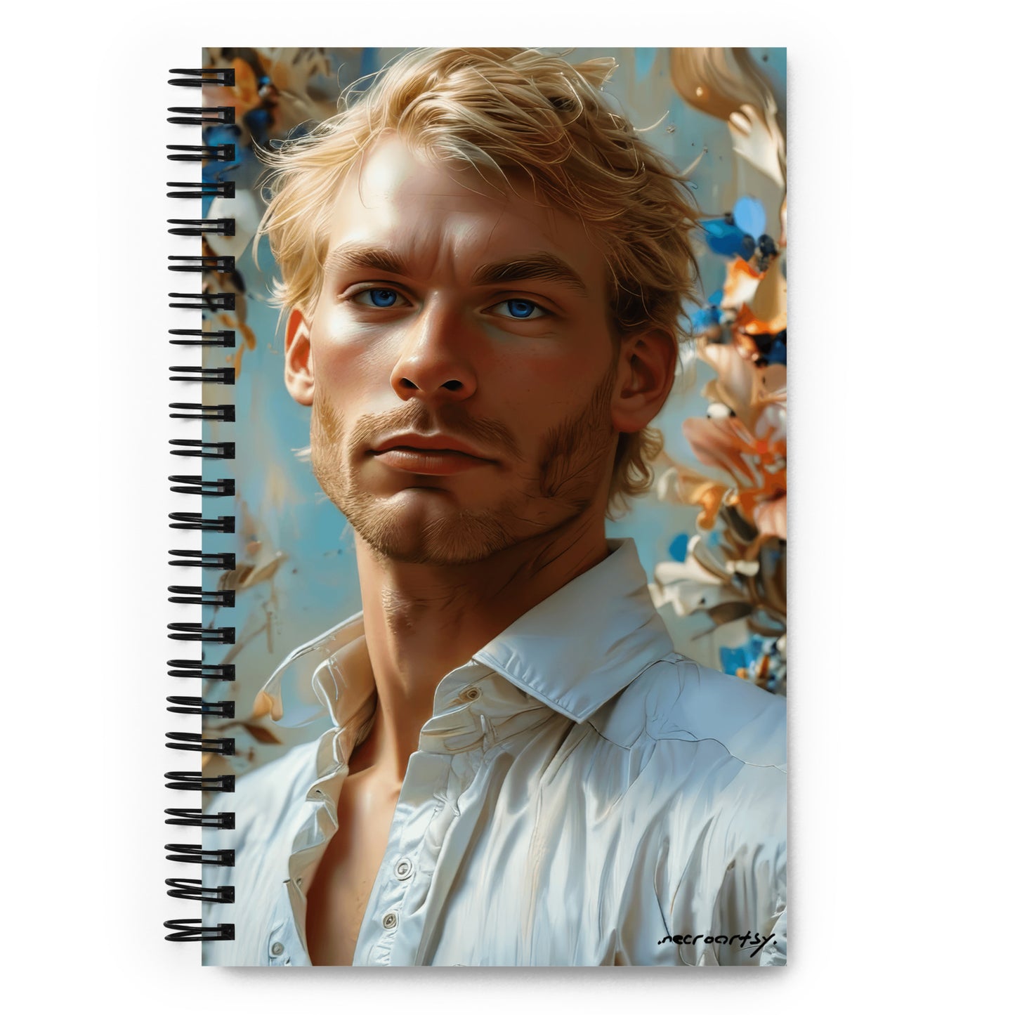 Jeffrey on Flowery  Oil Painting, Spiral notebook