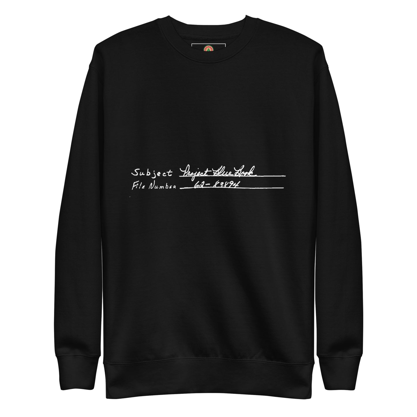 Project Bluebook Black, Unisex Premium Sweatshirt