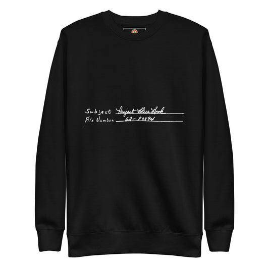 Project Bluebook Black, Unisex Premium Sweatshirt