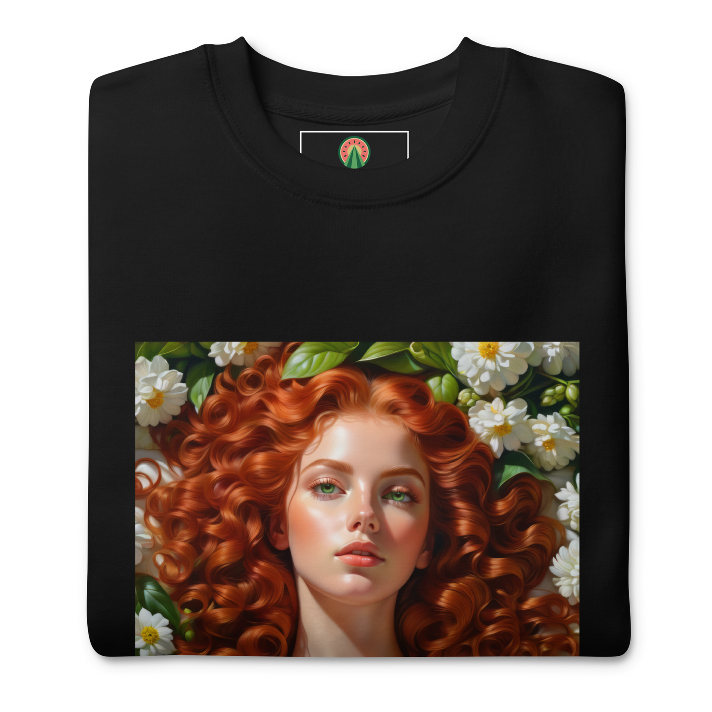 Maria Anna on Bed of Flowers, Unisex Premium Sweatshirt