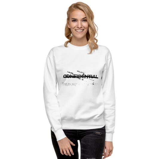 Confidential White, Unisex Premium Sweatshirt