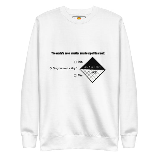 Political Quiz White, Unisex Premium Sweatshirt