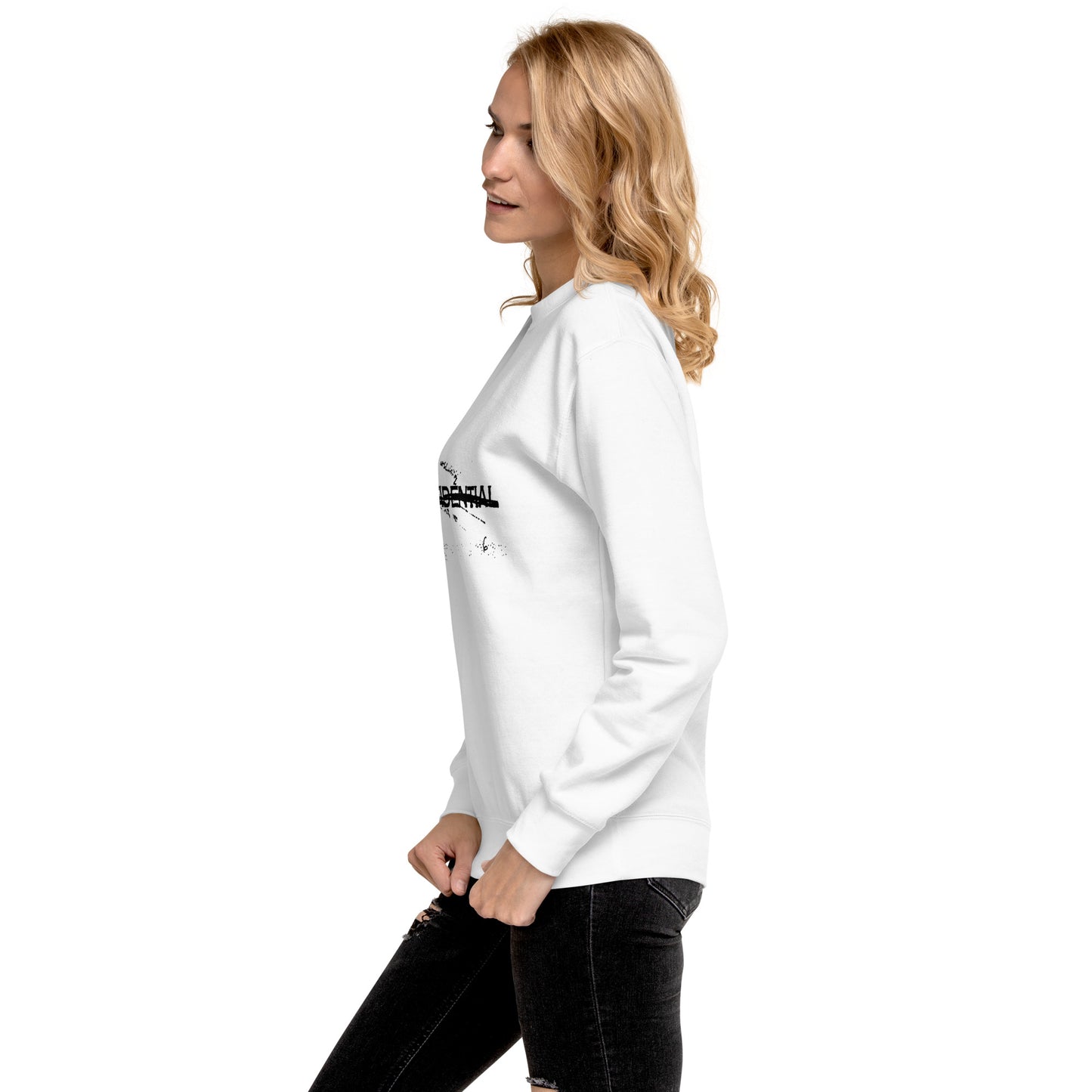 Confidential White, Unisex Premium Sweatshirt