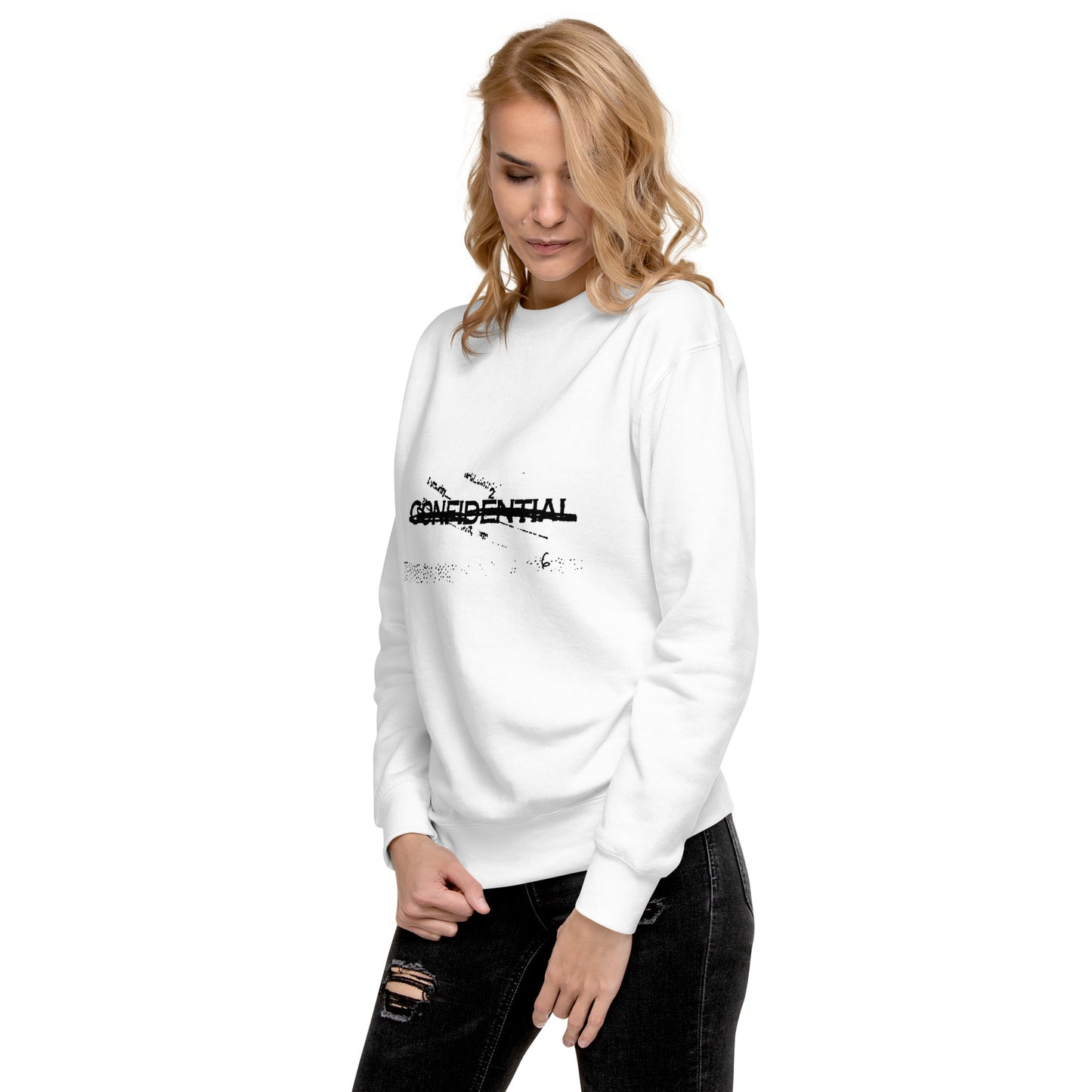 Confidential White, Unisex Premium Sweatshirt