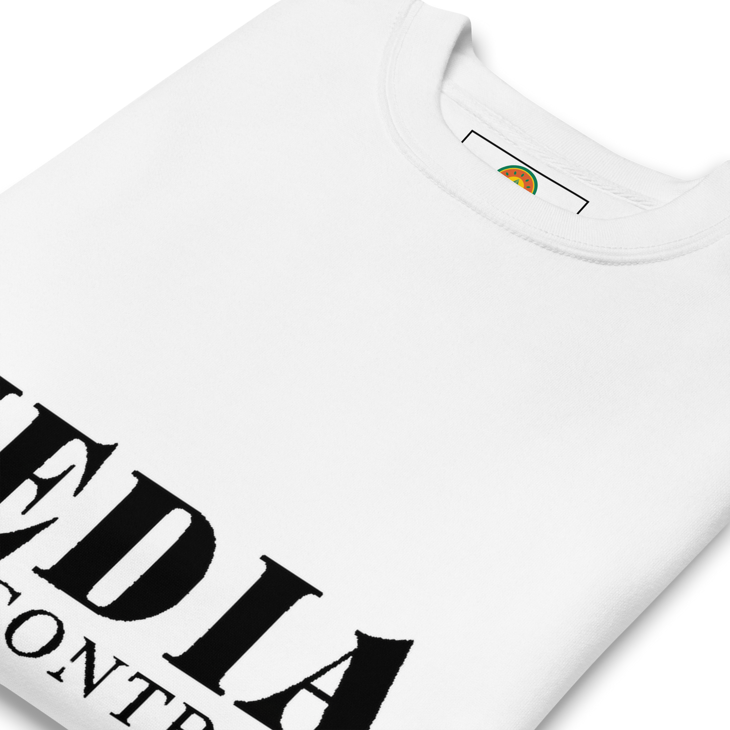 Media Mind Control White, Unisex Premium Sweatshirt