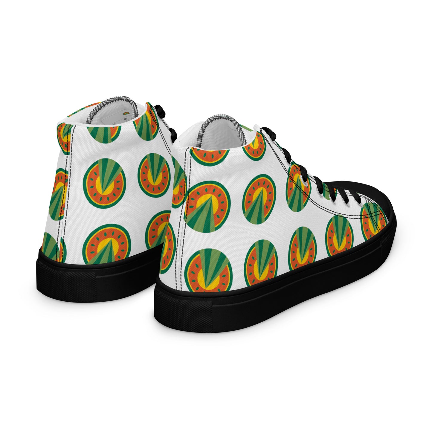 Watermelon Sunrise, high top canvas shoes