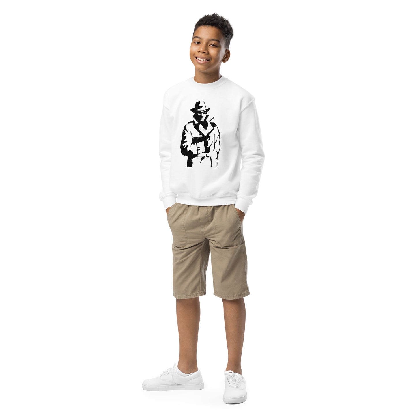 The Spy White, Youth crewneck sweatshirt