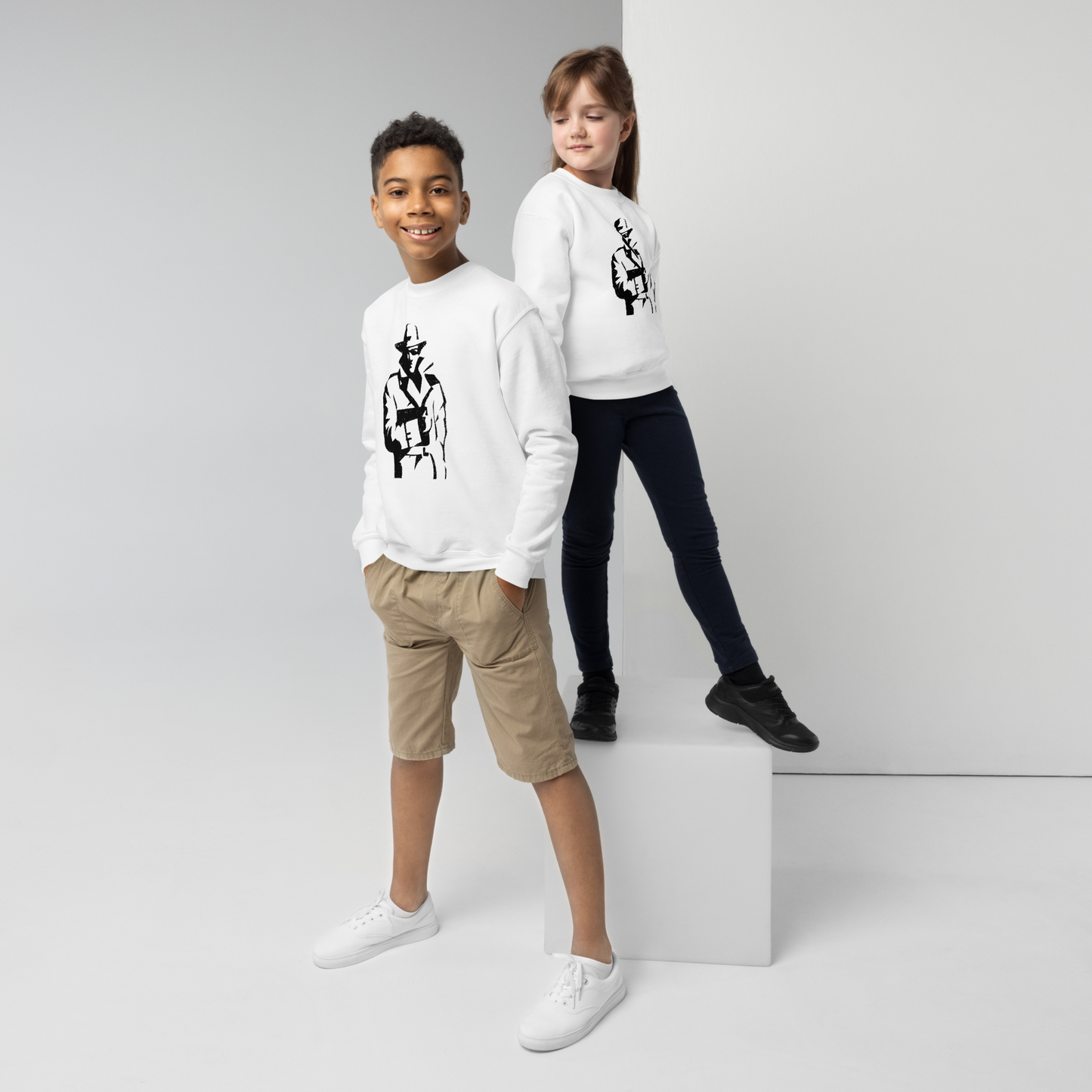 The Spy White, Youth crewneck sweatshirt